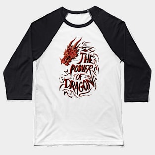 RED FIERY DRAGON Baseball T-Shirt